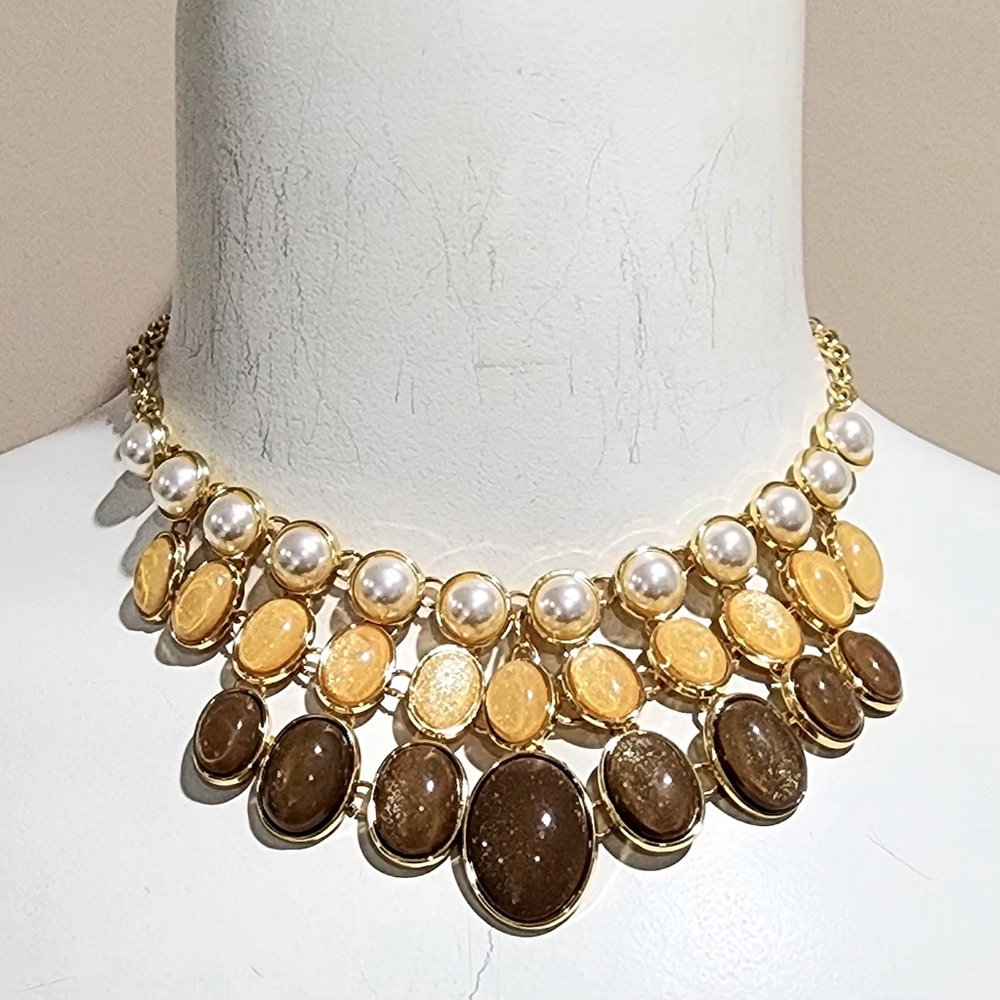 NWT NY&Company Beaded Bib Statement Necklace